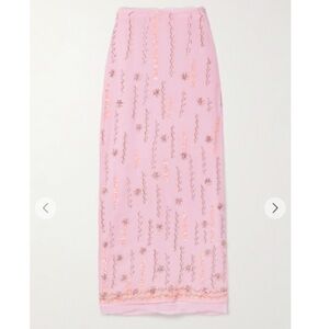 LoveShackFancy Goodall embellished chiffon maxi skirt size 8 NWT